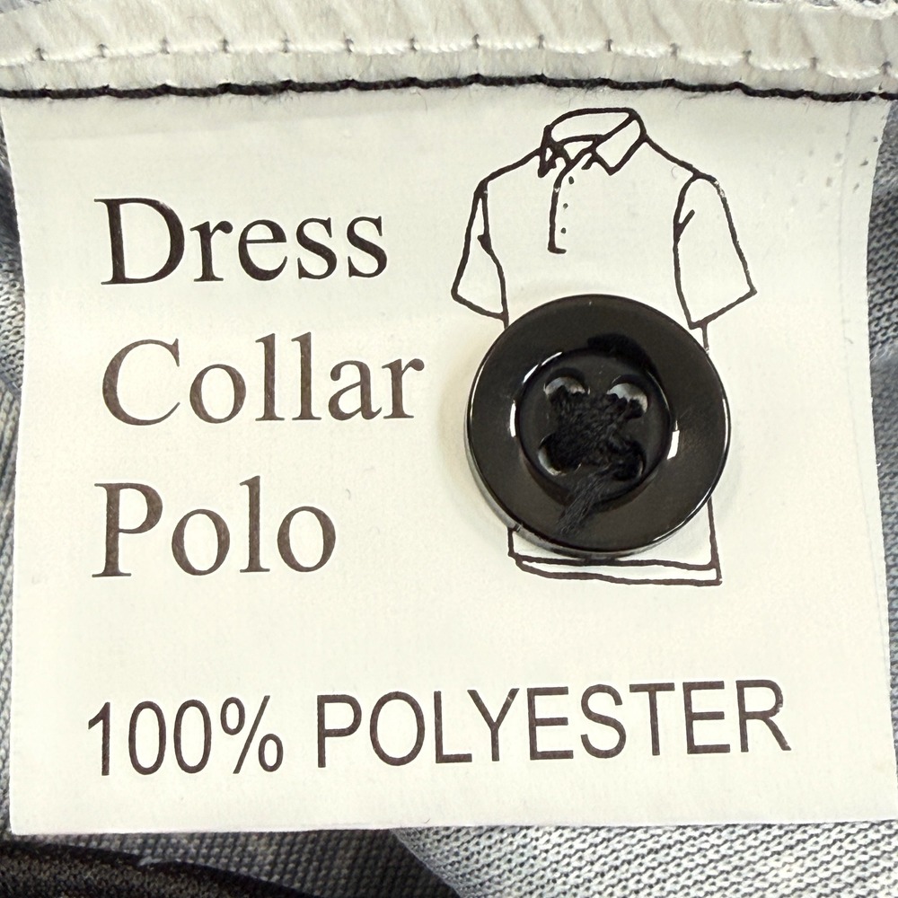 Collars & Co. Mens Dress Collar Polo Large Black White Geometric Micro Print NEW - Picture 6 of 7